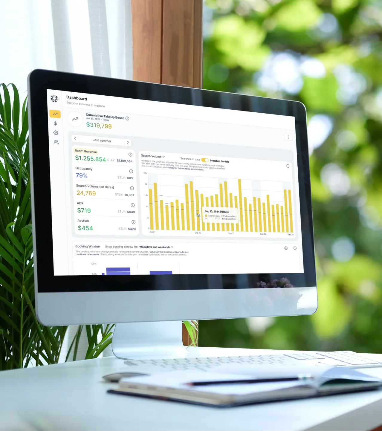 TakeUp dashboard displayed on desktop computer