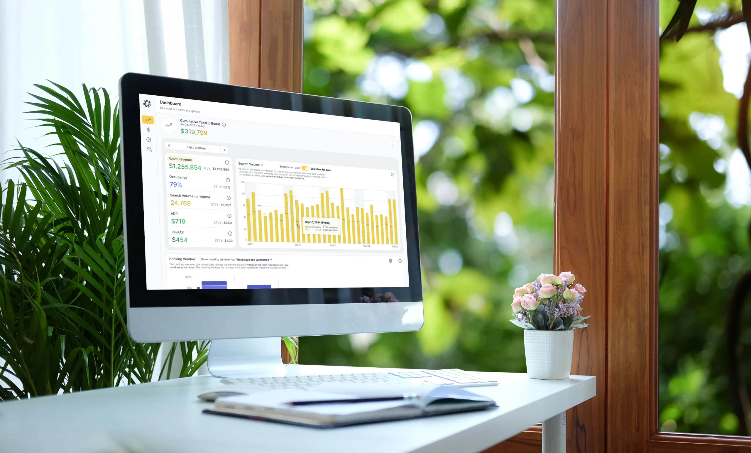 TakeUp dashboard displayed on desktop computer